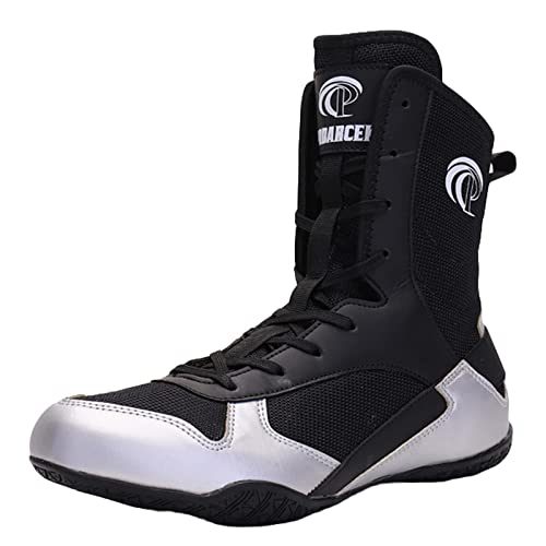 UKUBOXBAG High Top Box-Turnschuhe, Leichte Kniebeugen-Trainer Lässiger Wrestling-Schuh Für Männer Atmungsaktive Fitnessschuhe,Grau,39 EU von UKUBOXBAG