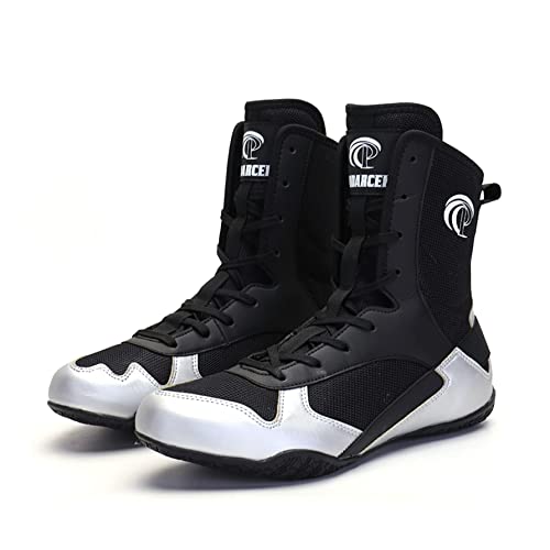 UKUBOXBAG High Top Box-Turnschuhe, Leichte Kniebeugen-Trainer Lässiger Wrestling-Schuh Für Männer Atmungsaktive Fitnessschuhe,Grau,40 EU von UKUBOXBAG