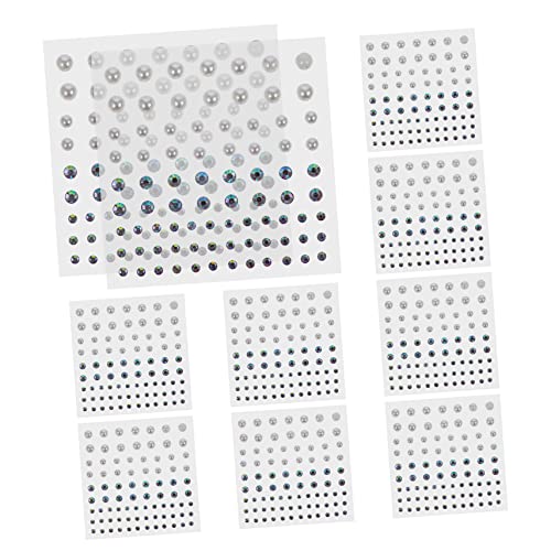ULDIGI 10 Blatt Gesichts-juwelen-strass-aufkleber Make-up-strass-aufkleber Wiederverwendbar von ULDIGI