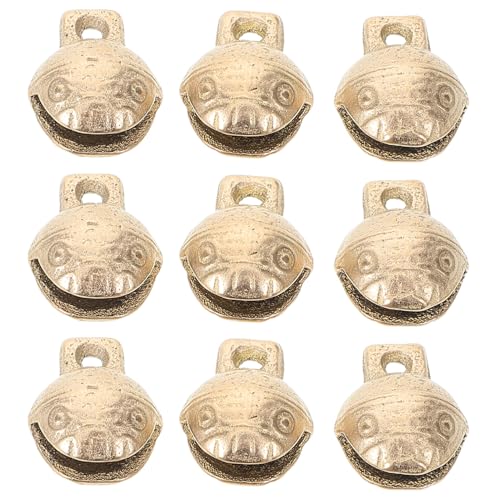ULDIGI 10 Stück Teiliges Mini Kupfer Glocken mit Vintage Tigerkopf design Anti lost Tierglocken für Haustierhalsband DIY Schmuckanhänger Klare Klangglocken für Ziegen und Weidehaltung von ULDIGI