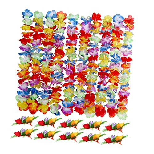 ULDIGI 10sätze Hawaiian Garland Haarclip Teiliges Mit Bunten Blumen-haarspangen Und Tropischer Kette Für Mottopartys Hochzeiten Und Strandfeiern Für Luau Dekorationen von ULDIGI