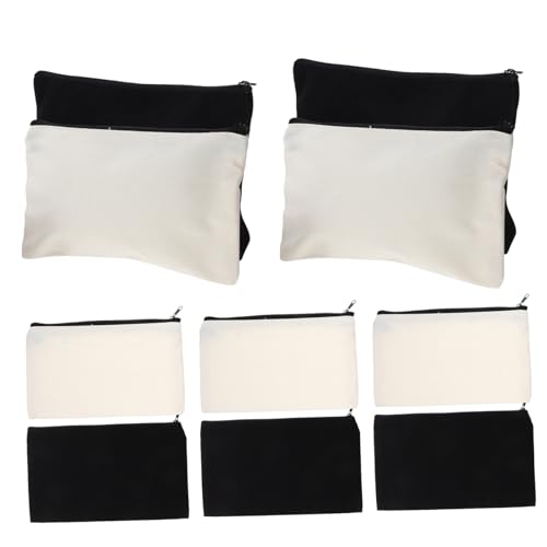 ULDIGI 12stücke Teiliges Leerer Canvas-Zipper-Taschen Für Vielseitige Kosmetiktaschen Für Makeup Toilettenartikel Und Reiseaccessoires Sublimierbare Blanko-Beutel von ULDIGI