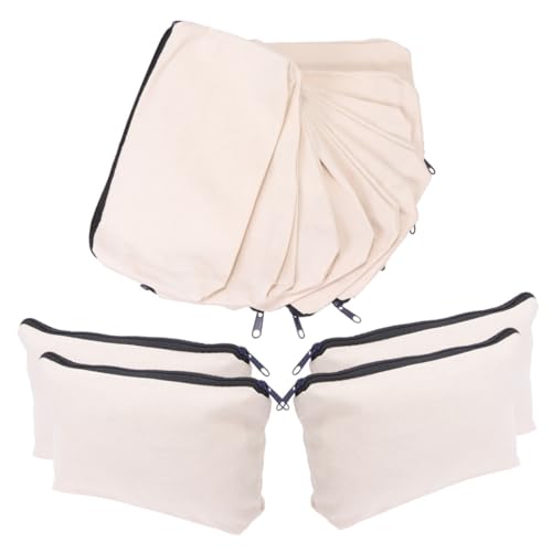 ULDIGI 14 Stück Teiliges Zipper Kosmetiktaschen aus Segeltuch Blanko DIY Schminkbeutel mit Reißverschluss Vielseitige Make up Organizer für Reisen und Alltag von ULDIGI