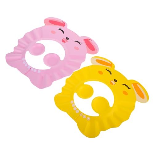 ULDIGI 2 Stück Duschhaube für Verstellbare Haarwaschhilfe Schützt Augen und Ohren Beim Haarewaschen für Kleinkinder und Junge Mädchen und Gelb von ULDIGI