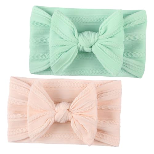 ULDIGI 2stücke Nylon Haarband Mit Schleife Für Mädchen Atmungsaktive Und Bequeme Kopfbedeckung Rosa Und Für Babypartys Und Familienfotos von ULDIGI