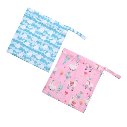 ULDIGI 2 Stück Wiederverwendbare Windeltasche wasserdichte Nasstasche mit Reißverschluss für Nasse und Trockene Windeln Reise Organizer für Wickeltasche von ULDIGI