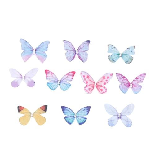ULDIGI 20stücke Schmetterlings Haarclip Zubehör Doppellagigem Bastelbedarf Bunten Farben Für Haarschmuck Und Ohrringe von ULDIGI