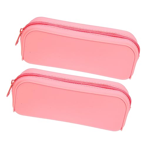 ULDIGI 2stücke Federmäppchen Aus Silikon Bunt Leichter Stift Organizer Ästhetische Stifttasche Tragbare Bleistifttasche Für Stifte Bleistifte Lineale Notizen Radiergummis Make-up-Pinsel von ULDIGI
