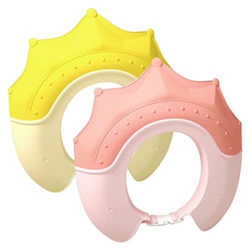 ULDIGI 2stücke Duschhaube Für Junge Mädchen Badevisier Für Kleinkinder Wasserdichter Duschhut Verstellbar Flexibel Leicht Zu Reinigen Babybade-ohrenschutz Passt Für Kopfgrößen von ULDIGI