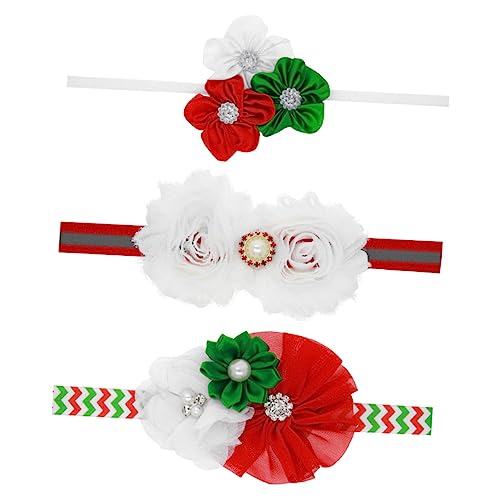 ULDIGI Blumen Stirnband Für Neugeborene Haarband Kopfschmuck Weihnachts Festtag Accessoire Foto Requisiten Mädchenkopfschmuck Süße Haaredekoration Blumenstirnband Kinder von ULDIGI