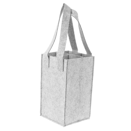 ULDIGI Weintasche Für 4 Flaschen Aus Filz Weinträger Mit Trennwand Aufbewahrungsbox Mit Griff Weinbeutel Geschenktasche von ULDIGI