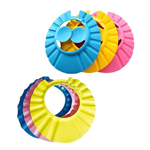 ULDIGI 6-teilige Verstellbare Badehaube Für Babys Und Kleinkinder Weich Und Elastisch Schützt Augen Und Ohren Beim Baden von ULDIGI