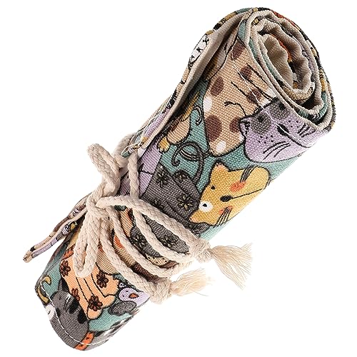 ULDIGI Bleistifthalter Federmäppchen zum Aufrollen Rollstifte Beutel Leinen Bleistiftrollenhülle Stifteetui im Japanischen Stifthalter zum Aufrollen Mäppchen Stil Großes Fassungsvermögen von ULDIGI