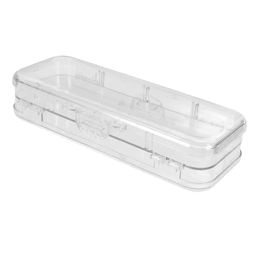 ULDIGI Große Transparente Doppelschichtige Stiftebox mit Fächern Federmäppchen für Schüler Geräumige Aufbewahrungsbox für Bleistifte Marker und Malutensilien Sicherer Deckel Tragbarer von ULDIGI