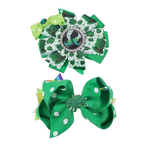 ULDIGI 2stücke Haarklammern Mit Kleeblatt- Charmante Haarschleifen Für Patrick's Day Haaraccessoires Für Paraden Und Feste Leicht Anzubringen Für Junge Mädchen Und Erwachsene von ULDIGI