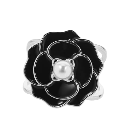 ULDIGI Schalring Schnalle aus Langlebiger Legierung mit Modischem Perlen Blumen Design für Damen Stilvoller Halstuch Clip Dekorative Schalschnalle für Alltag und Festlichkeiten von ULDIGI