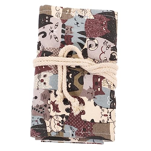 ULDIGI Federmäppchen Stiftbehälter Aus Canvas Rolltasche Mit Blumenmuster Groß Für Stifte Radiergummi Und Anspitzer Leicht Zu Transportieren von ULDIGI