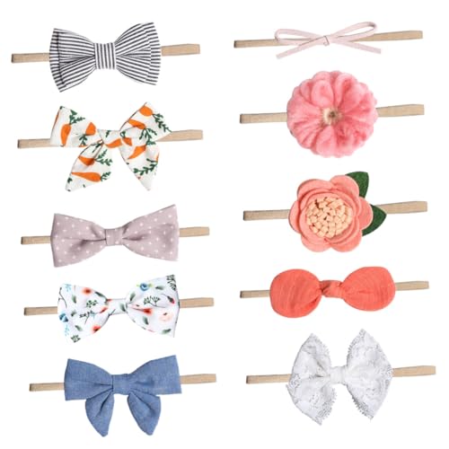 ULDIGI Teiliges Haarband mit Gedruckten Schleifen Weiche Haarschleifen für Kleinkinder und Mädchen Rutschfeste Haarschmuck Accessoires in Bunten Farben von ULDIGI