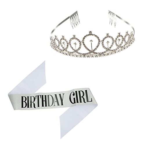 ULDIGI Praktisches Geburtstags-schärpen-kronen-set Für Baby-mädchen-dekoration Schärpe Partygeschenk Sicheres Und Partyzubehör von ULDIGI