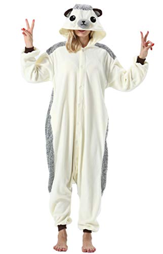 ULEEMARK Damen Herren Jumpsuit Onesie Tier Fasching Halloween Kostüm Lounge Sleepsuit Cosplay Overall Pyjama Schlafanzug Erwachsene Unisex Igel for XL von ULEEMARK