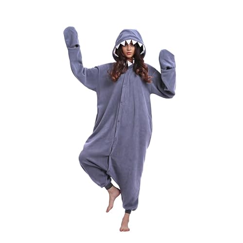 ULEEMARK Ganzkörper Karneval kostüm Fasching Cosplay Persönlichkeiten Tierkostüm Herren Damen Erwachsene Onesie(Grauer Hafen,XL) von ULEEMARK
