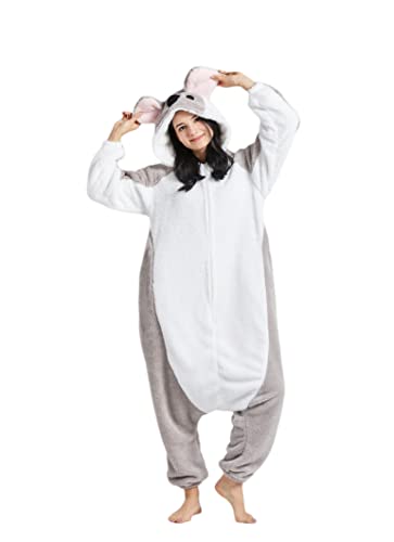 ULEEMARK Onesie Tier Damen Sleepwear Erwachsene Hoodie Tier Pyjamas Koala-XL(178-187CM) von ULEEMARK