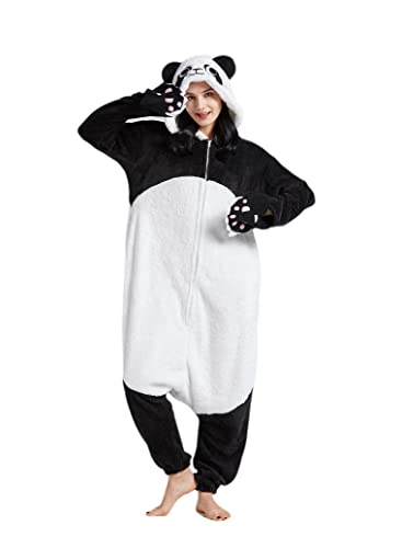 ULEEMARK Onesie Tier Damen Sleepwear Erwachsene Hoodie Tier Pyjamas Panda-XL(178-187CM) von ULEEMARK