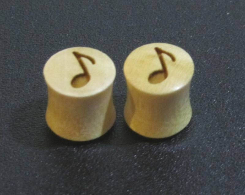 Handgemachte Bio Holz Ohrstecker Mit Musiknoten - Sie Wählen Holzfarbe Und Größe Von 9/16 30mm Brand New von ULEKstore