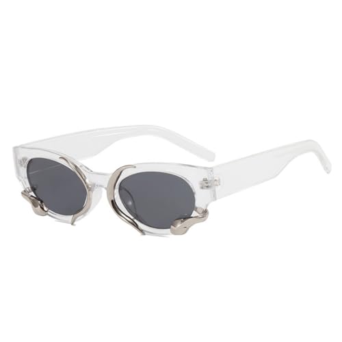 ULELA DIKML Stereo Spirit Snake Sonnenbrille Y2K Retro Spice Mädchen Bar Tech konkave Sonnenbrille Tide Frauen Y2K für Frauen Ästhetisches Zubehör, Schwarz, Schwarz von ULELA DIKML