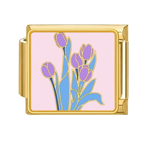 Blumen-Themen-Perlen, Charm-Glied, modisches Accessoire, modulare Herstellung, Zubehör, einzigartiges Modul, geeignet für Schmuck, Blumenblock-Anhänger, Einheitsgröße, Wie beschrieben, Wie beschrieben von ULIJTH