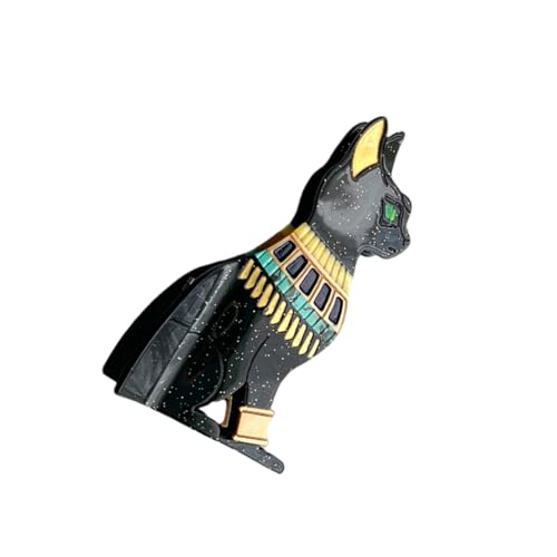 Haarklammer für Damen, Motiv: Ägyptische Katzen, starker Federclip, Haarstyling, Ornament, Acetat, Haarklammer, täglicher Gebrauch, Haardekorationen von ULIJTH