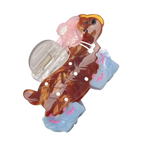 Haarspange für Damen, Cartoon-Hund, Acetat, praktischer Halt für lockiges Haar, ideal für Outdoor-Aktivitäten von ULIJTH