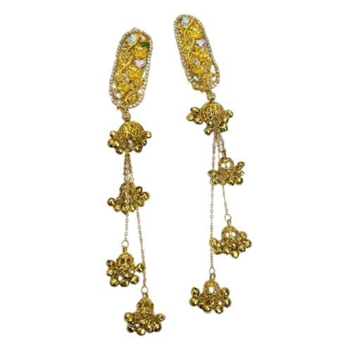 Haarspange im Vintage-Stil, ethnische Quasten, mit Strasssteinen, seitliche Haarspange für Minderheitenkostüme, kulturelle Veranstaltungen von ULIJTH