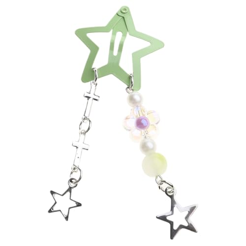 Lange Haarspange mit Stern, süße Haarspange, rutschfest, Metall, Mond, Stern, elegante Haarspange für Damen von ULIJTH