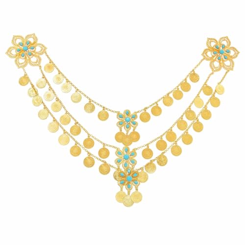 Mehrschichtige Halskette mit Münzquasten aus Legierung, Schulter-Accessoire für modebewusste Frauen, suchen einzigartige Stile, einzigartige mehrlagige Halskette von ULIJTH