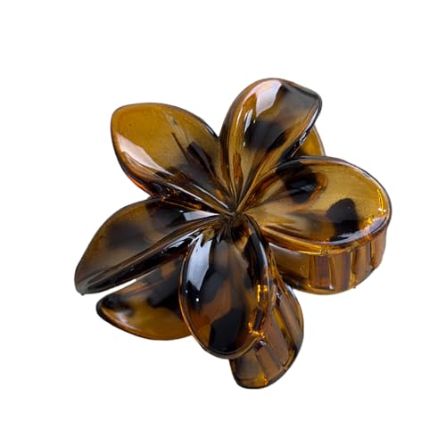 Plumeria Haarklammer für Damen, für den täglichen Gebrauch, transparent, modisch, bedruckt, starke sichere Haarklammer für verschiedene Outfits von ULIJTH
