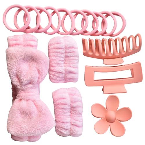 Schleifenfärbe-Stirnbänder und Armband, vielseitiges Batik-Stirnbänder und -armbänder-Set für Gesichtswäsche, Make-up, Yoga, Sport von ULIJTH