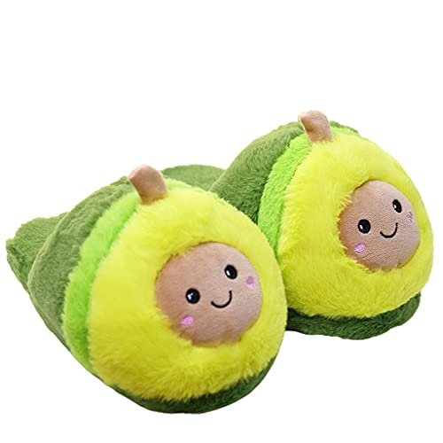 ULIJTH Cartoon Avocado Lustige Schuhe Mädchen Schöne Indoor Hausschuhe Damen Home Fashion Plüsch Warme Hausschuhe Frauen Frauen Winter Schuhe von ULIJTH