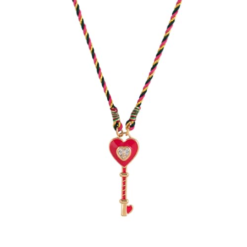 ULIJTH Fröhliche Halskette mit vierblättrigem Tropfenanhänger mit lebendigen Tropf-Details, verstellbare Kordelkette, Schmuck für sie, Öltropfkunst, lebendiger Choker-Schmuck, Einheitsgröße, Wie von ULIJTH