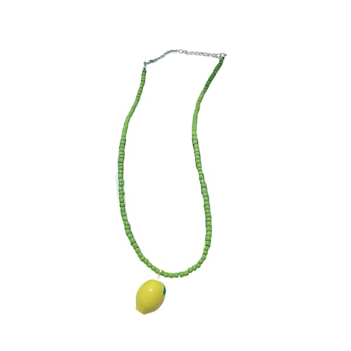 ULIJTH Glasperlen-Halskette mit Erdbeer-Tomaten-Wassermelonen-Anhänger, verstellbare Länge, Jugendschmuck, Themen-Glasperlen-Schmuck, Einheitsgröße, Wie beschrieben, Wie beschrieben von ULIJTH