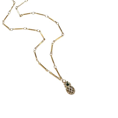 ULIJTH Helle warme Obst-Charm-Halskette, Edelstahl, verstellbare Kette, lässiger Modeschmuck für den täglichen Stil, leichte Edelstahlkette, Einheitsgröße, Wie beschrieben, Wie beschrieben von ULIJTH