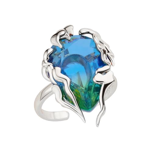 ULIJTH Ringe in Tropfenform mit farbwechselnden Zirkonia-Steinen, 17,7 mm, verstellbare Öffnung, Kupferschmuck, elegante Geschenkverpackung, besondere Anlässe, Einheitsgröße, Wie beschrieben, Wie von ULIJTH