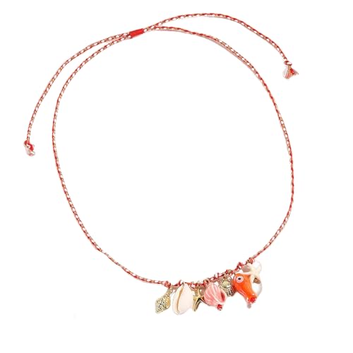 ULIJTH Sommer-Halskette mit Seestern-Anhänger aus Keramik mit heller, bunter Seilkette, verstellbar, für Damen, Urlaubsschmuck, lebendiger Muschelschmuck, Einheitsgröße, Wie beschrieben, Wie ULIJTH Sommer-Halskette mit Seestern-Anhänger aus Keramik mit heller, bunter Seilkette, verstellbar, für Damen, Urlaubsschmuck, lebendiger Muschelschmuck, Einheitsgröße, Wie beschrieben, Wie von ULIJTH