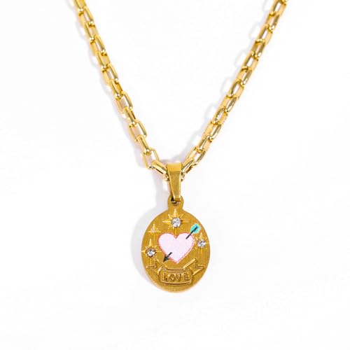 ULIJTH Stilvolle, handgefertigte Halskette mit Pfirsichblumen, handbemalt, unterstreicht Ihr modisches Statement von ULIJTH