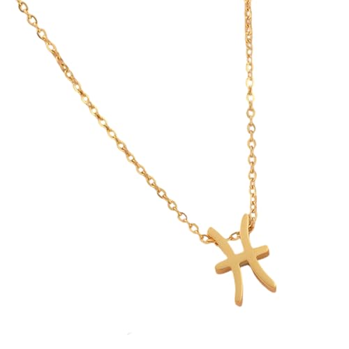 ULIJTH Stilvolle Stahl-Konstellations-Halskette, Buchstabensymbol, zwölf astrologische Zeichen, Schlüsselbein-Kette, Choker, stabile Stahl-Halskette von ULIJTH
