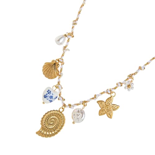 ULIJTH Vielseitiger Strandschmuck, Muschel-Seestern/Sonnenmond/Seepferdchen-Anhänger mit verstellbarem Knoten für den täglichen Gebrauch, trendige Kordel-Halskette, Einheitsgröße, Wie beschrieben, Wie ULIJTH Vielseitiger Strandschmuck, Muschel-Seestern/Sonnenmond/Seepferdchen-Anhänger mit verstellbarem Knoten für den täglichen Gebrauch, trendige Kordel-Halskette, Einheitsgröße, Wie beschrieben, Wie von ULIJTH