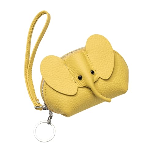 Weiches Leder, mehrere Kartenfächer, kleine Geldbörse mit Elefanten-Design, sicherer Reißverschluss, kleine Leder-Kartenhalter, C, Einheitsgröße von ULIJTH