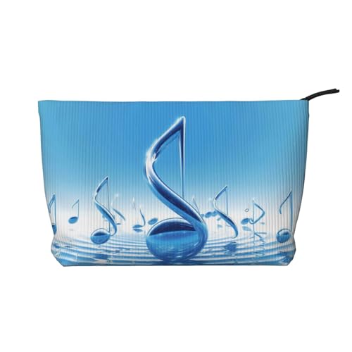 Coole graue Make-up-Tasche mit Baseball-Aufdruck für Reisen und den täglichen Gebrauch, stilvolle Tasche, Geldbörse, Kosmetiktasche, Organizer für Damen, Blaue Musiknote, Einheitsgröße, Kosmetiktasche von ULKMFFCF