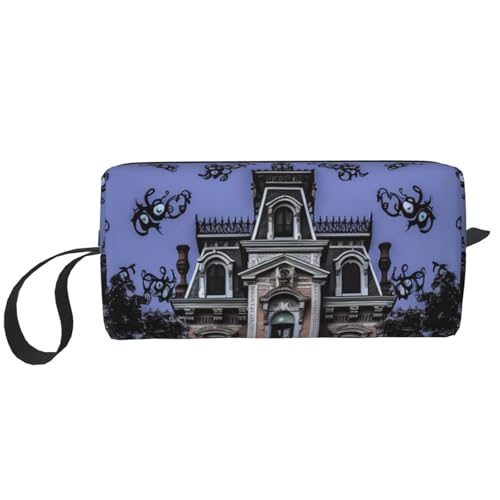 Hello Hawaii Make-up-Tasche für Damen und Mädchen, tragbare Reise-Kosmetiktasche, Make-up-Tasche, Organizer mit Griff, Spukhaus, Einheitsgröße, Kosmetiktasche von ULKMFFCF