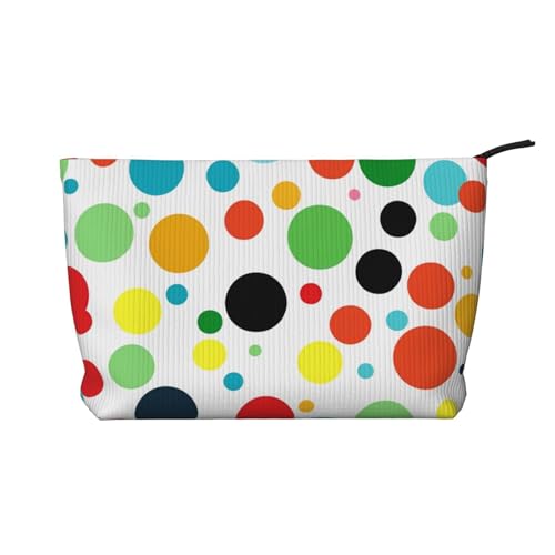 Make-up-Tasche aus Kord, Motiv: Biber, Cartoon, bedruckt, für Reisen und den täglichen Gebrauch, stilvolle Tasche, Geldbörse, Kosmetiktasche, Organizer für Damen, Twister Polka Dots, Einheitsgröße von ULKMFFCF